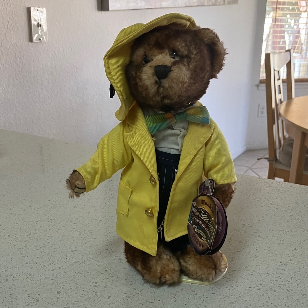 MOOKIE -VINTAGE 1930’s BRASS‎ BUTTON BEARS 20th CENTURY COLLECTIBLES 11.5” NWT